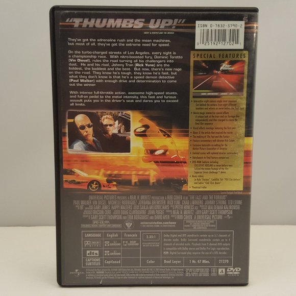 THE FAST AND THE FURIOUS Collectors Edition DVD Widescreen - Picture 2 of 9